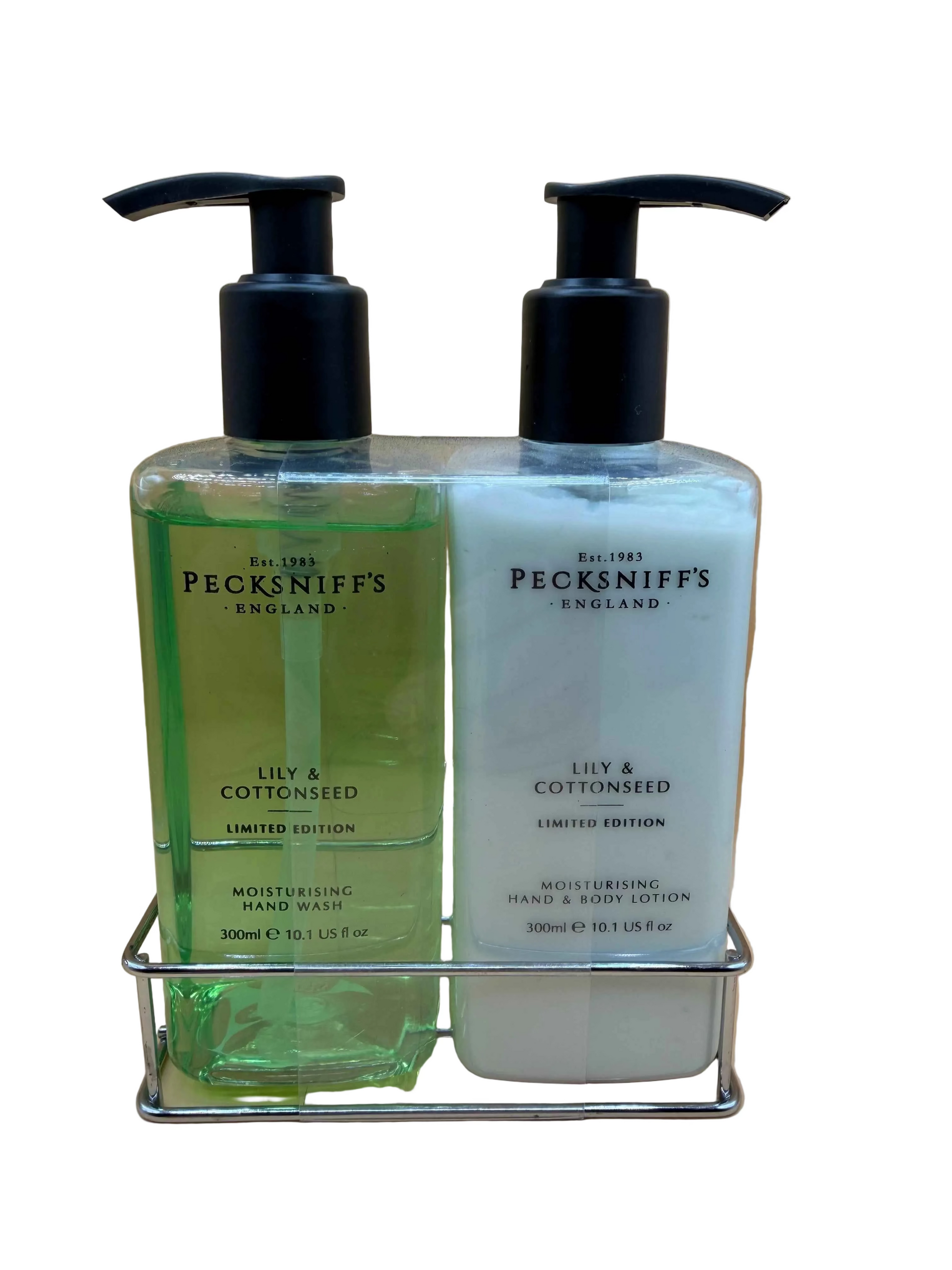 Pecksniffs lily & Cottonseed Hand Wash, Hand & Body Lotion Set 300ml Each