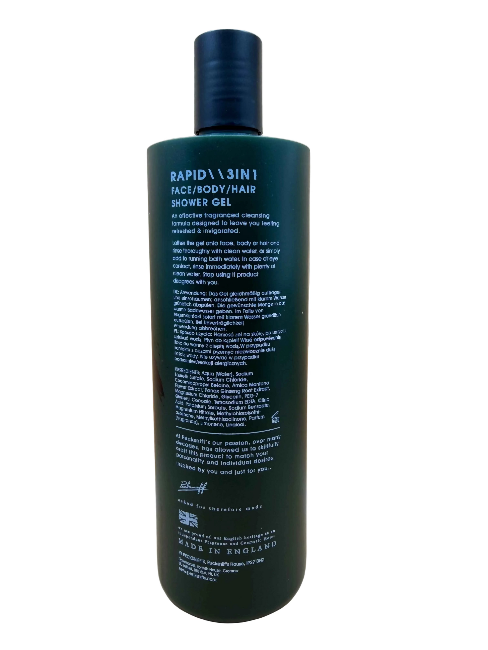 2x Pecksniffs Rapid 3In1 Shower Gel 500ml