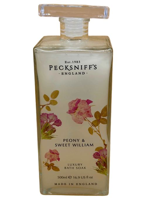 Pecksniff’s Peony & Sweet William Bath Soak Glass 500ml