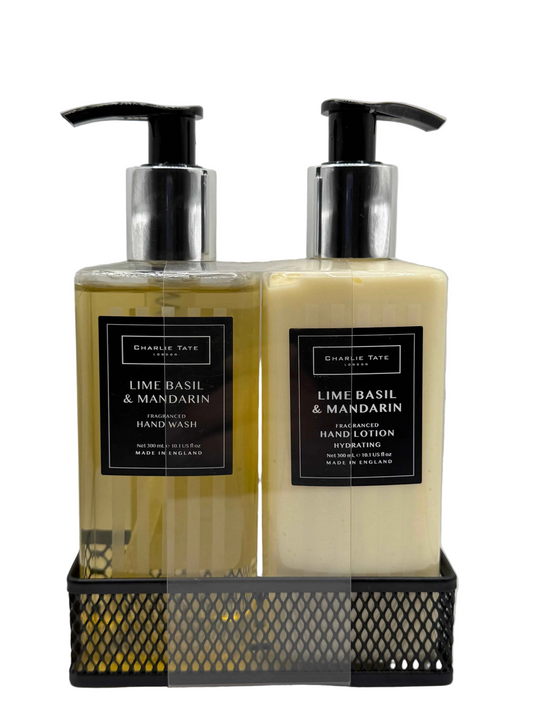 Charlie Tate Lime Basil & Mandarin Hand Wash, Hand & Body Set 300ml Each