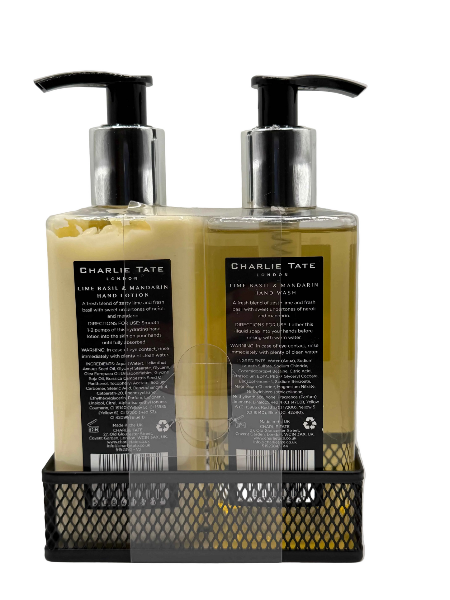 Charlie Tate Lime Basil & Mandarin Hand Wash, Hand & Body Set 300ml Each