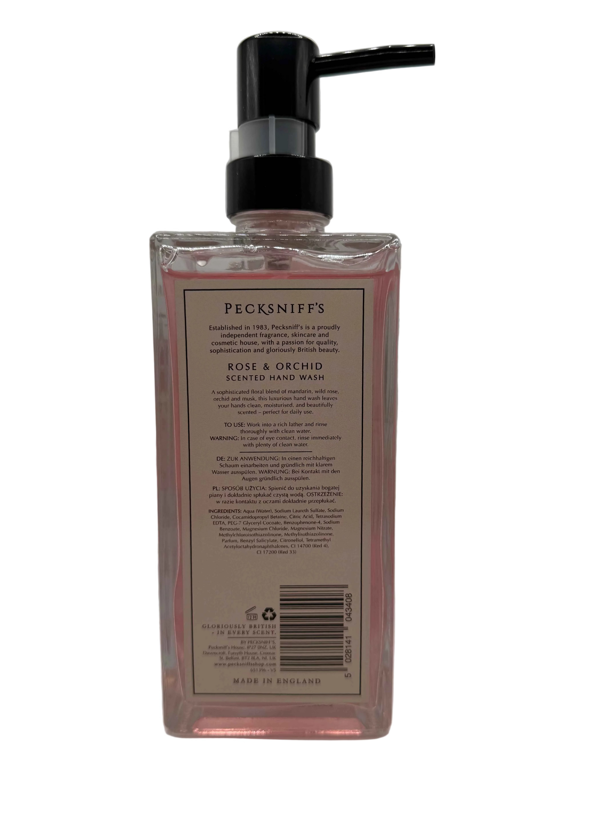 Pecksniff’s Rose & Orchid Glass Hand Wash 500ml