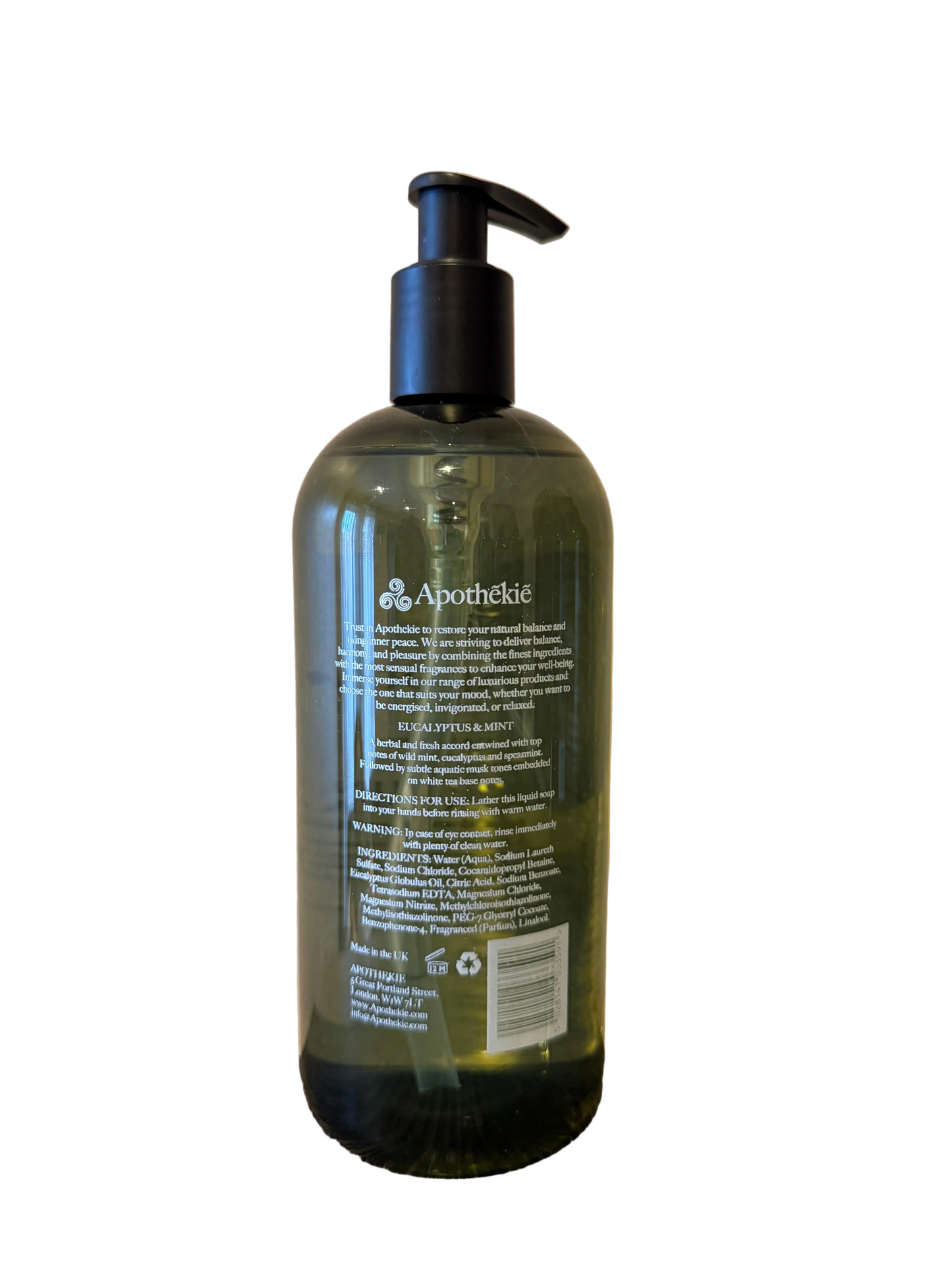 Apothekie Eucalyptus Mint Hand Wash 500ml - Soothing & Refreshing Cleanser