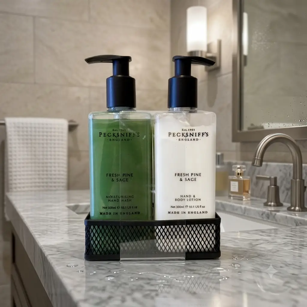 Pecksniff's Pecksniffs Pine Sage Hand Wash Set - Fresh Pine & Sage Scented Hand & Body Wash 300ml Each - Body Wash Hand Wash And Lotion