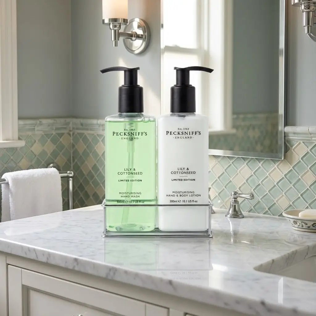 EverydayBargainz Pecksniffs Lily Cottonseed Hand Wash Set with Hand & Body Lotion 300ml Each - Liquid Hand Soap Hand Wash And Lotion