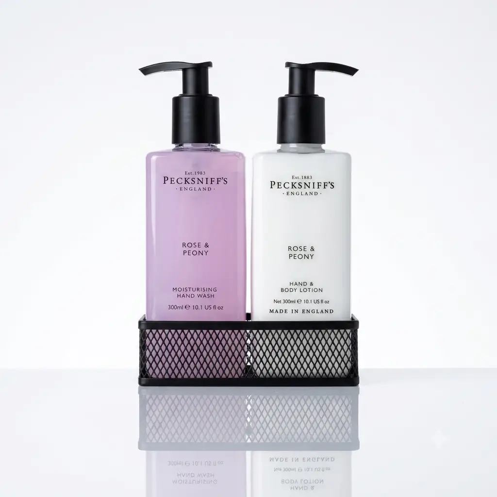 Pecksniff's Pecksniffs Rose & Peony Hand Wash Set - 300ml Luxurious Hand & Body Care - Bath & Body Gift Sets Hand Wash And Lotion