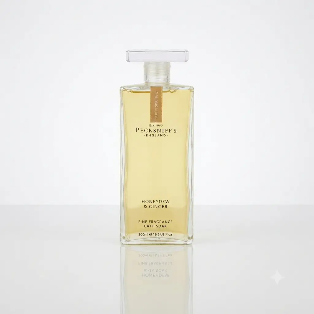 Pecksniff's Pecksniffs Honeydew Ginger Bath Soak 500ml - Refreshing Glass Soak for Relaxation - Bath Salts & Soaks Bath Soak