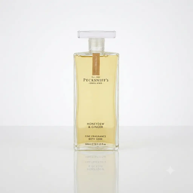 Pecksniff's Pecksniffs Honeydew Ginger Bath Soak 500ml - Refreshing Glass Soak for Relaxation - Bath Salts & Soaks Bath Soak