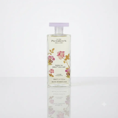 Pecksniff's Pecksniffs Peony Bath Soak Glass 500ml with Sweet William Essence - Bath Salts & Soaks Bath Soak