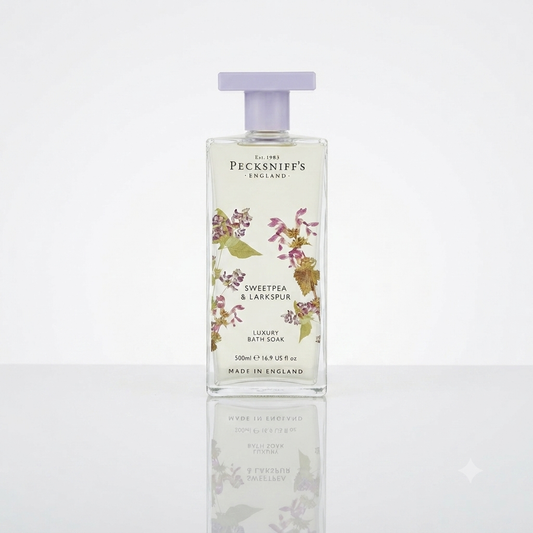 Pecksniffs Sweetpea & Larkspur Bath Soak Glass 500ml