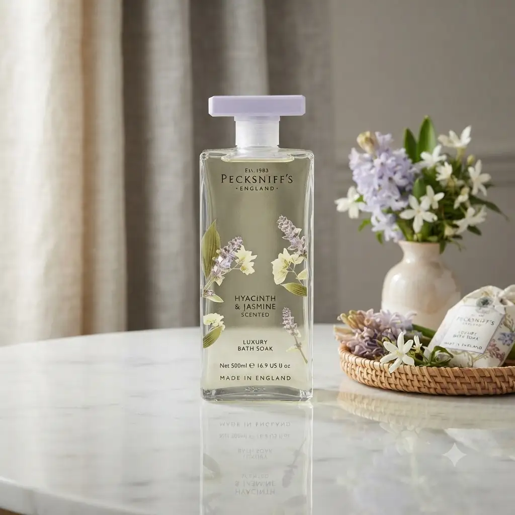 Pecksniff's Pecksniffs Bath Soak - Hyacinth & Jasmine 500ml Glass - Bath Additives