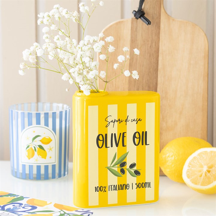 Charming Ceramic Olive Oil Flower Vase for Rustic Elegance