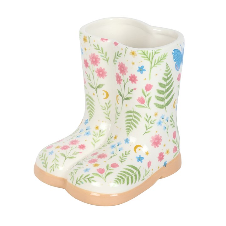 Brighten Your Space with the Floral Print Welly Boot Planter