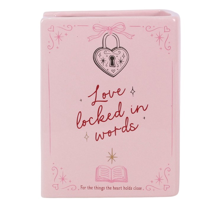 Love Locked in Words - Book Shaped Flower Vase for Romantic Decor