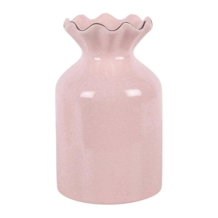 Charming Pink Fluted Flower Vase for Elegant Home Decor