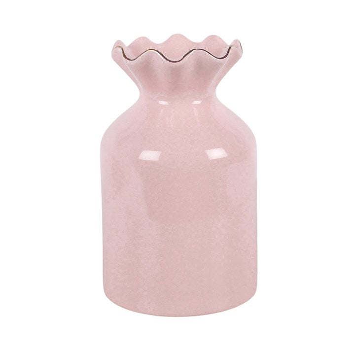 Charming Pink Fluted Flower Vase for Elegant Home Decor