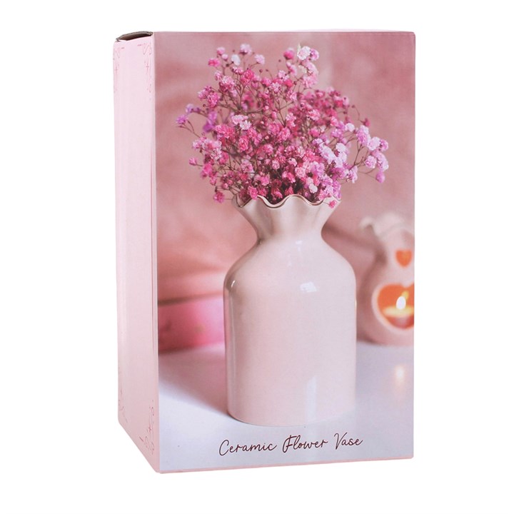 Charming Pink Fluted Flower Vase for Elegant Home Decor