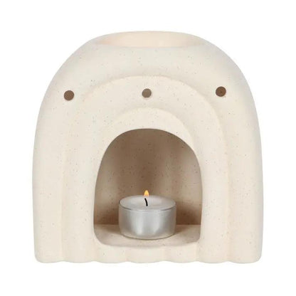 N/A Cream Speckle Arch Oil Burner -