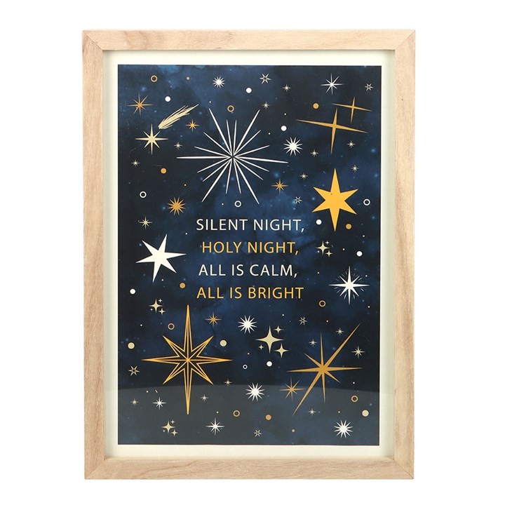 Silent Night Framed Wall Art Print – A Starry Christmas Accent