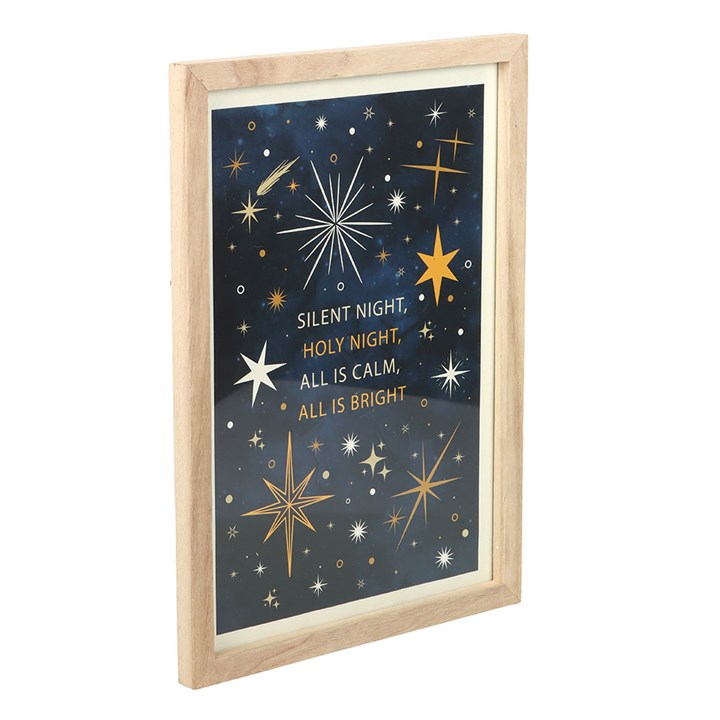 Silent Night Framed Wall Art Print – A Starry Christmas Accent