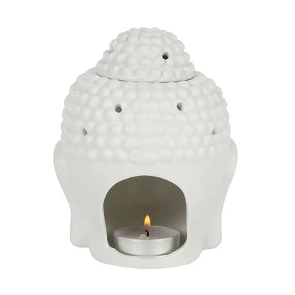 N/A White Buddha Head Oil Burner -