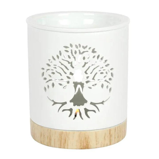 N/A White Tree of Life Cut Out Oil Burner -