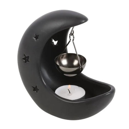 N/A Black Crescent Moon Hanging Oil Burner -