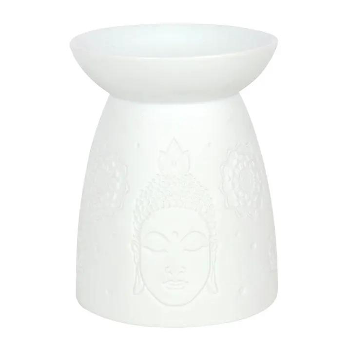 N/A White Ceramic Buddha Face Oil Burner and Wax Warmer -