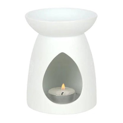 N/A White Ceramic Buddha Face Oil Burner and Wax Warmer -