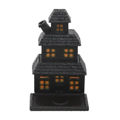 N/A Black Haunted House Incense Cone Holder -