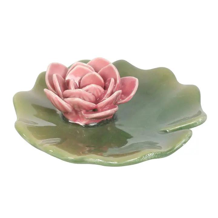 N/A Lily Pad Trinket Dish and Incense Stick Holder -