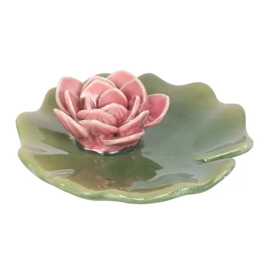 N/A Lily Pad Trinket Dish and Incense Stick Holder -
