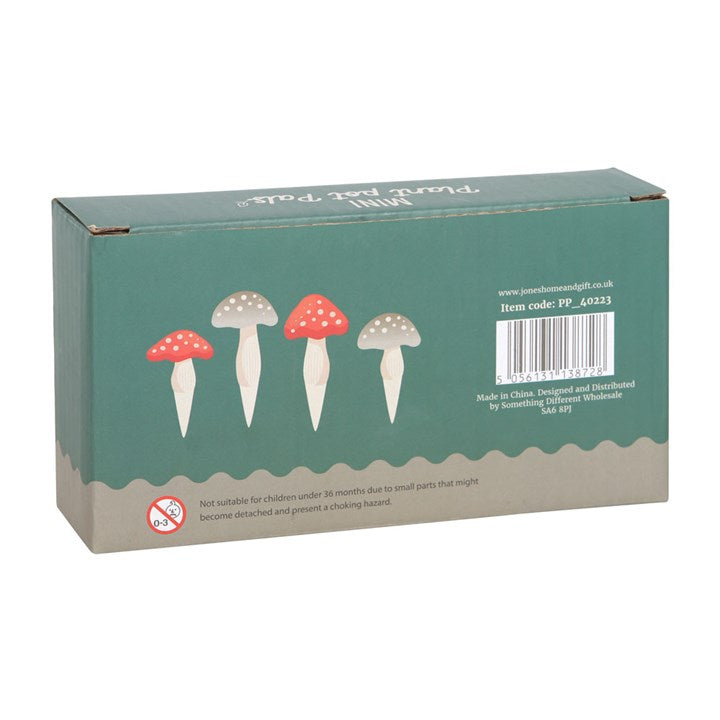 Mini Mushroom Plant Pot Decorations – Set of 4 Toadstool Pals
