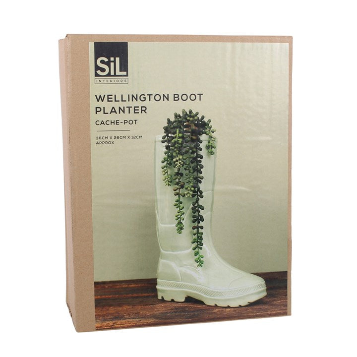 Charming 36cm Welly Boot Planter for a Whimsical Garden Touch