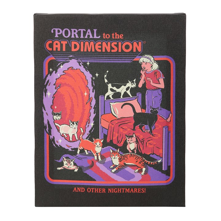 Steven Rhodes Cat Dimension Canvas Plaque, 19 x 25 cm