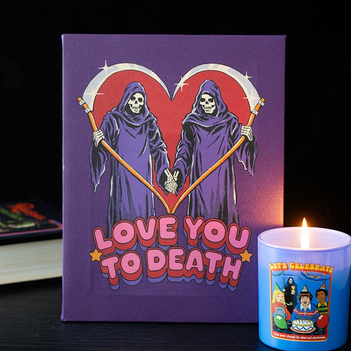 Steven Rhodes Canvas Plaque – Love You To Death, 19 x 25 cm