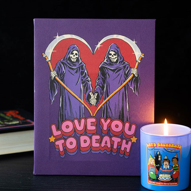 Steven Rhodes Canvas Plaque – Love You To Death, 19 x 25 cm