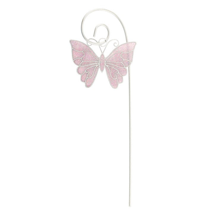 Set of 12 Exquisite White Butterfly Suncatcher Stakes - Enchant Your Garden