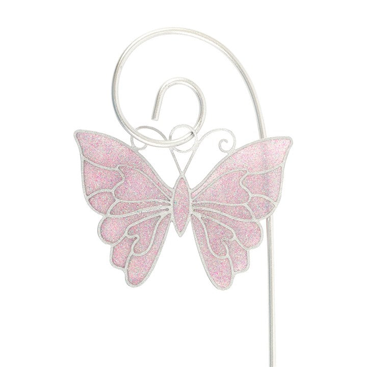 Set of 12 Exquisite White Butterfly Suncatcher Stakes - Enchant Your Garden
