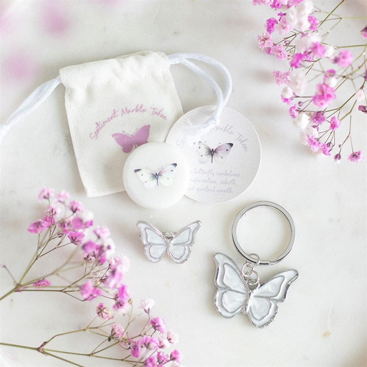 Box of 24 Marble Butterfly Keepsake Tokens in a Bag