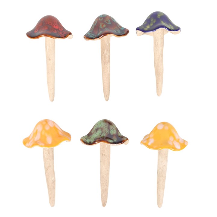 Charming Ceramic Mushroom Plant Pot Decorations Set of 18 for Whimsical Indoor and Outdoor Greenery