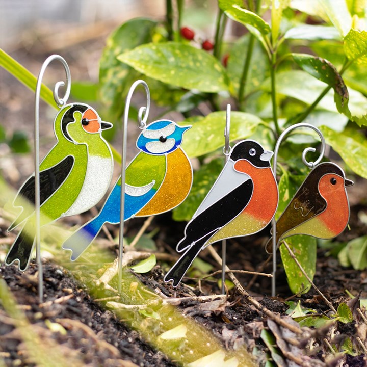 Bring Nature to Life with Our British Garden Bird Suncatcher Stakes - Set of 12