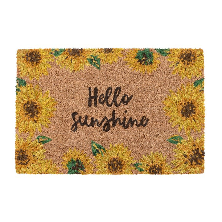 Hello Sunshine Sunflower Doormat - Brighten Your Entryway with Cheerful Charm