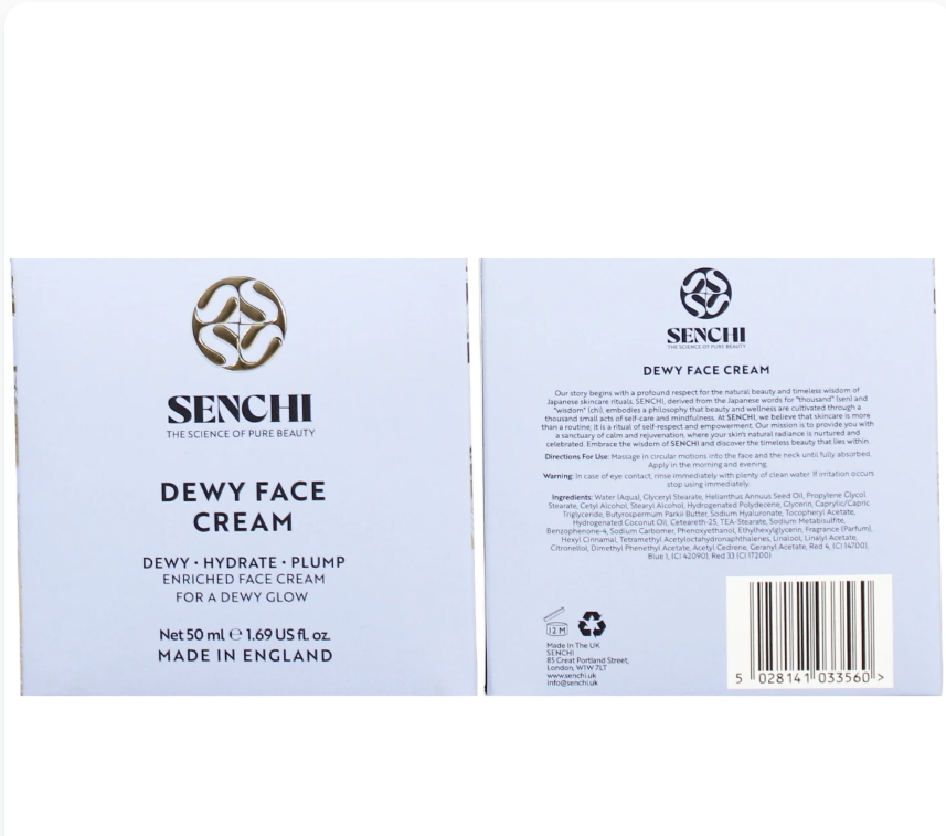 Senchi Dewy Face Cream 50ml - Hydrating and Radiant Skin Solution