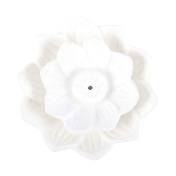 N/A White Lotus Flower Incense Stick Holder -