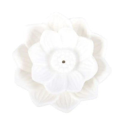 N/A White Lotus Flower Incense Stick Holder -