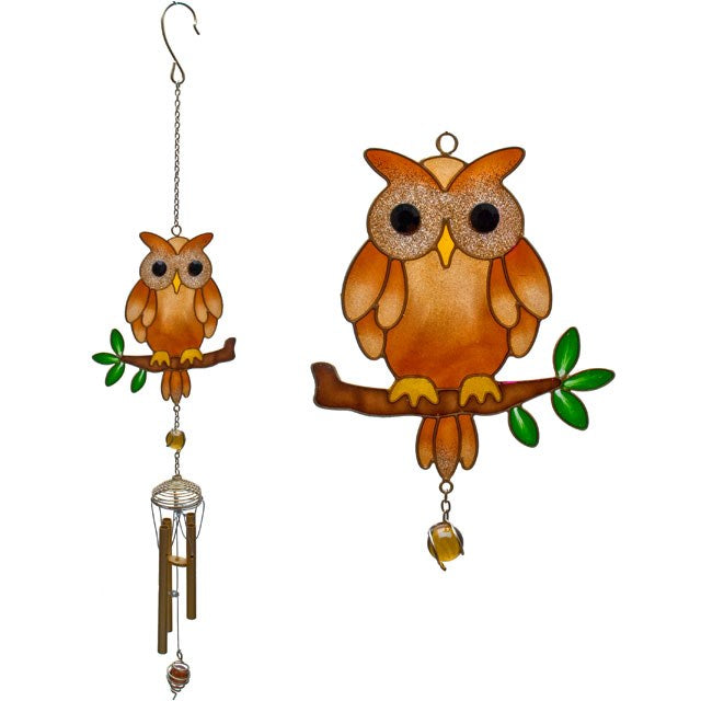 Brown Owl Wind Chime – Sparkling Garden Decoration