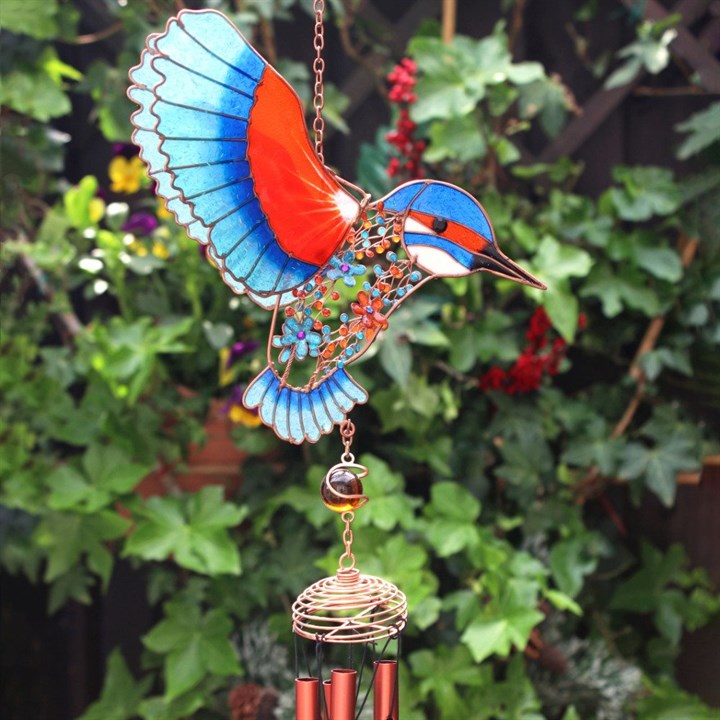 Kingfisher Wind Chime – Colourful Garden Decoration