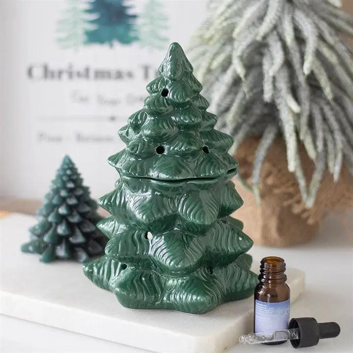N/A Green Fir Tree Oil Burner and Wax Warmer -