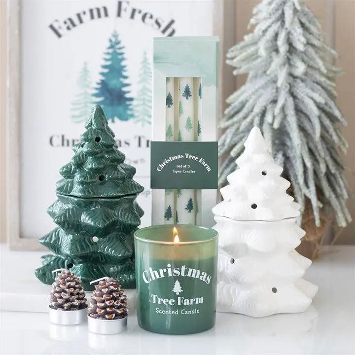 N/A Green Fir Tree Oil Burner and Wax Warmer -